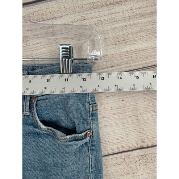 Mother Denim High Waisted Looker Ankle Fray Jeans Women's 26 Blue Destroyed - Picture 12 of 15